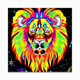 The Lion Dark Rainbow Canvas Print