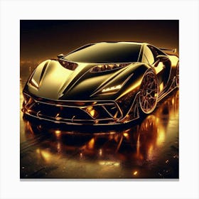 Golden Lamborghini 36 Canvas Print