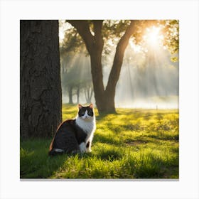 Cat Sitting In The Sun Canvas Print