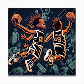 Two Basketball Players Canvas Print