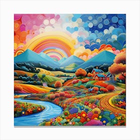 Colorful Landscape Painting Canvas Print