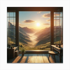 Sunrise From The Window Canvas Print