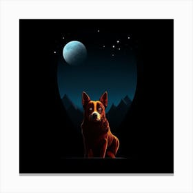 Dog At Night Canvas Print