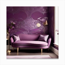 Purple Living Room Canvas Print