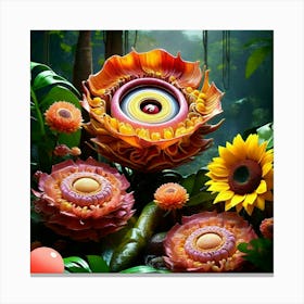 Flowers In The Forest Canvas Print