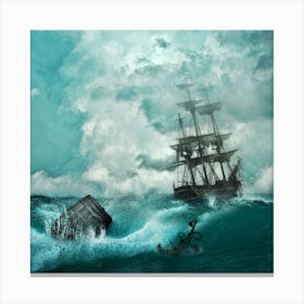 Pirate Ship In The Ocean 2 Canvas Print