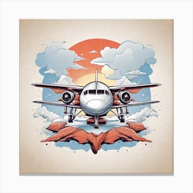 Airplane In The Sky 1 Canvas Print