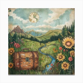 Travelling Whimsical Wanderlust Canvas Print