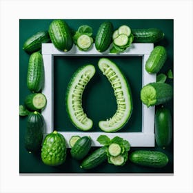 Cucumbers In A Frame 19 Canvas Print