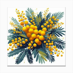 A branch of blooming mimosa Canvas Print