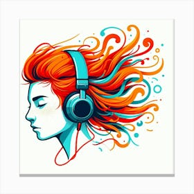 Boy With Headphones Canvas Print