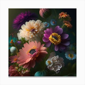 Flowers In A Vase 3 Canvas Print