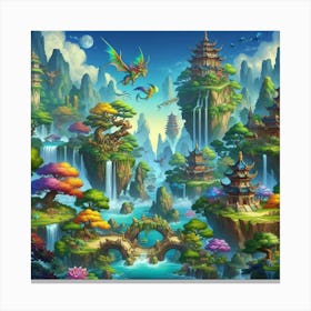 Dragons In The Forest Canvas Print