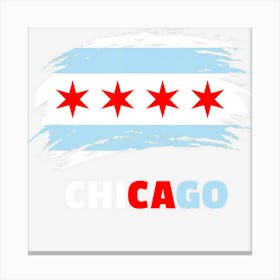 Chicago Flag Chicago Paint Streak Style Flag Canvas Print