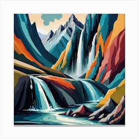 Waterfall Painting 2 Canvas Print