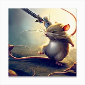 Mouse With A Sword 1 Canvas Print