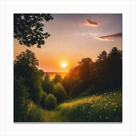 Sunset In The Woods 15 Canvas Print