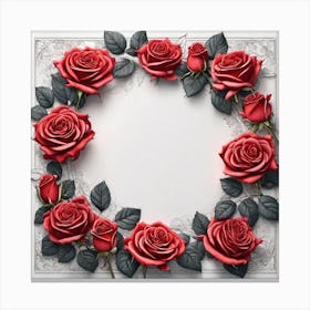 Red Roses Frame 5 Canvas Print