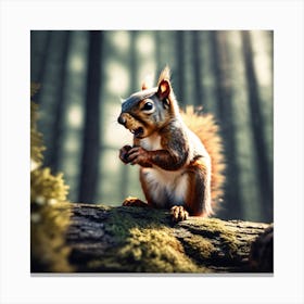 Squirrel In The Forest 216 Canvas Print