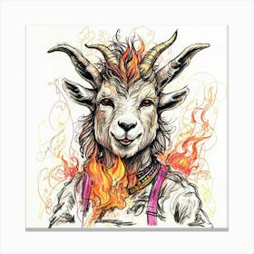 Goat In Flames 15 Canvas Print