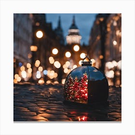 Christmas Lights In The City Canvas Print