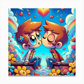 Kissing Canvas Print