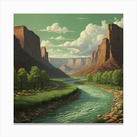 Lifelike Vision Green River Art 1 Canvas Print