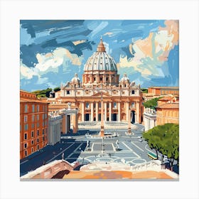 A Vatican City In Rome Expressive Strokes Illust 1719920685 2 Canvas Print