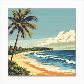 Beach And Palm Trees 1 Canvas Print