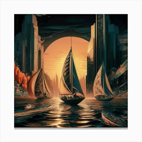 Sailboats In The Sky Canvas Print
