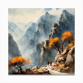 Chinese Mountains Landscape Painting (95) Canvas Print
