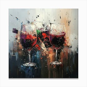 Three Wine Glasses Art 3 Canvas Print