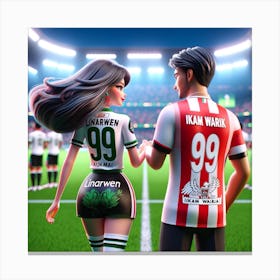 Soccer Couple Canvas Print