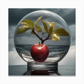 Apple In A Glass Canvas Print