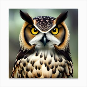 Owl Portrait 3 Canvas Print