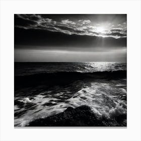 Black And White Seascape 17 Canvas Print