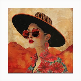 Woman In Hat 2 Canvas Print