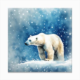 A Lone Bear in the Snow Canvas Print