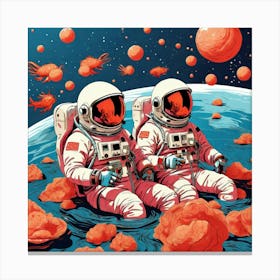 Astronauts In Space Canvas Print