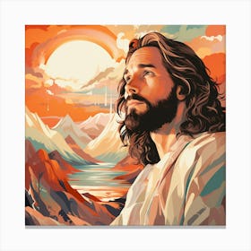 Jesus In The Mountains 1 Canvas Print