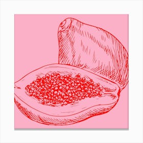 Red Papaya Canvas Print