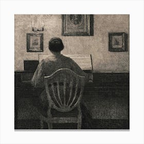 Woman At The Piano 3 Canvas Print