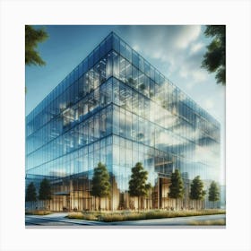 Rendering Of Office Building Canvas Print