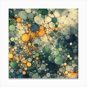 Voronoi Network In Green Canvas Print