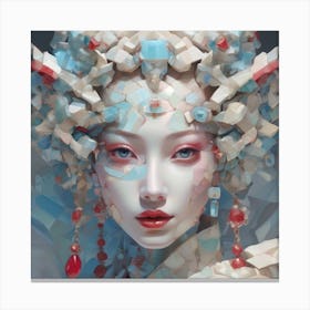 The Jigsaw Becomes Her - Pastel 63 Canvas Print