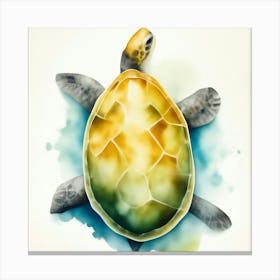 Watercolor Sea Turtle Canvas Print