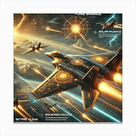 A Sci Fi Depiction Of Phoenixwing Fighters Canvas Print