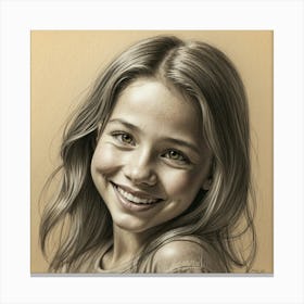 Portrait Of A Young Girl Canvas Print