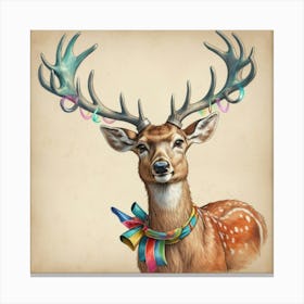 Deer With Antlers 6 Canvas Print