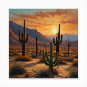 Sunset In The Desert 4 Canvas Print